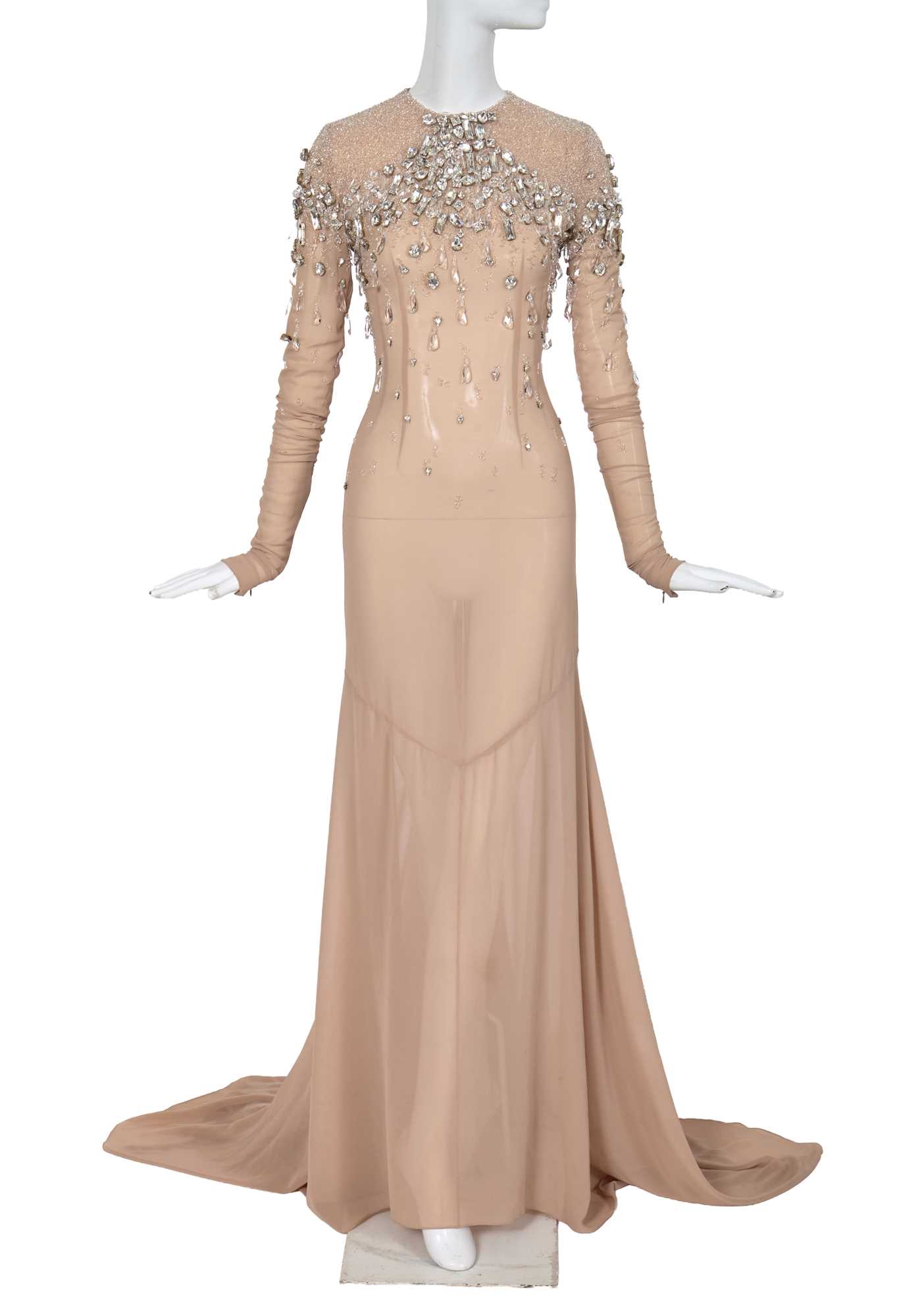 Lot 97 - An Alexandre Vauthier haute couture embellished silk evening gown, Autumn-Winter 2011-12
