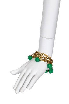 Lot 501 - A gilt metal and glass bead bracelet, possibly Gabrielle Chanel, late 1930s