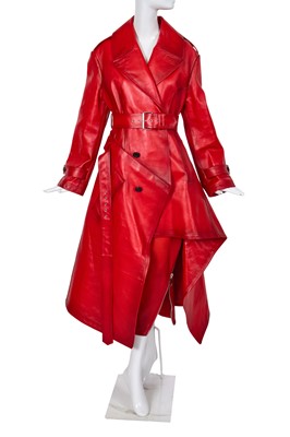 Lot 115 - An Alexander McQueen by Sarah Burton red leather ensemble, Autumn-Winter 2022-23