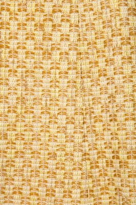 Lot 21 - A Chanel by Karl Lagerfeld peach and brown silk and tweed ensemble, Cruise 2001