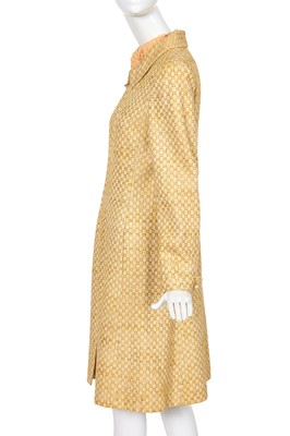Lot 21 - A Chanel by Karl Lagerfeld peach and brown silk and tweed ensemble, Cruise 2001