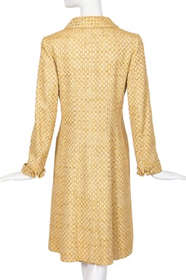 Lot 21 - A Chanel by Karl Lagerfeld peach and brown silk and tweed ensemble, Cruise 2001