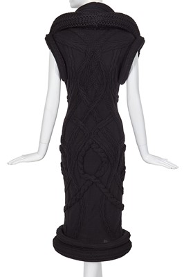 Lot 143 - A rare Alexander McQueen black knitted wool dress, 'The Horn of Plenty' collection, Autumn-Winter 2009-10