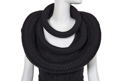 Lot 143 - A rare Alexander McQueen black knitted wool dress, 'The Horn of Plenty' collection, Autumn-Winter 2009-10