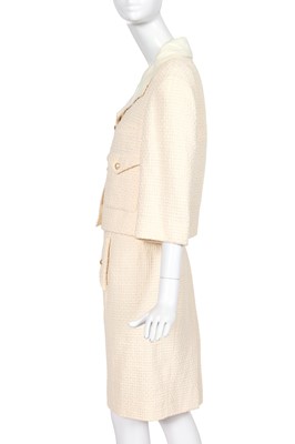 Lot 10 - A Chanel by Karl Lagerfeld white cotton tweed suit, Spring-Summer 2012