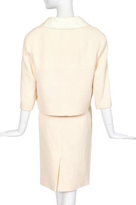 Lot 10 - A Chanel by Karl Lagerfeld white cotton tweed suit, Spring-Summer 2012