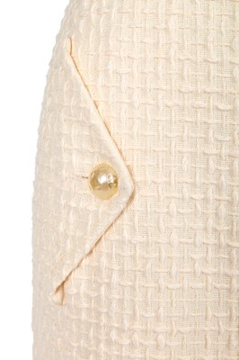 Lot 10 - A Chanel by Karl Lagerfeld white cotton tweed suit, Spring-Summer 2012