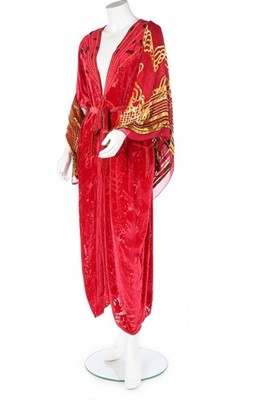 Lot 257 - A Thea Porter devor velvet evening coat, 1970s,...