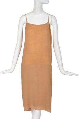 Lot 504 - A Gabrielle Chanel haute couture peach silk chiffon underslip, mid-1920s