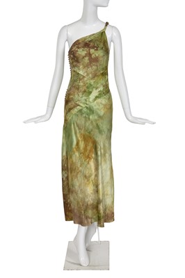 Lot 225 - A Christian Dior by John Galliano green tie-dyed silk dress, Autumn-Winter 2001-02