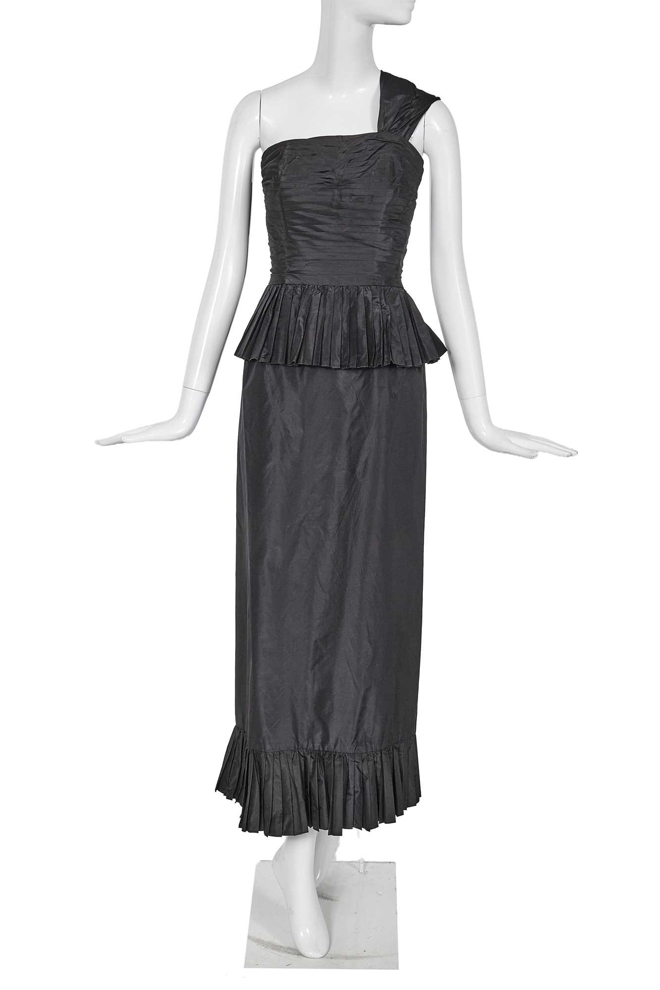 Lot 50 - A Chanel by Karl Lagerfeld black silk taffeta evening dress, Spring-Summer 1986