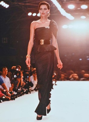 Lot 50 - A Chanel by Karl Lagerfeld black silk taffeta evening dress, Spring-Summer 1986