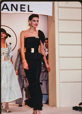 Lot 50 - A Chanel by Karl Lagerfeld black silk taffeta evening dress, Spring-Summer 1986