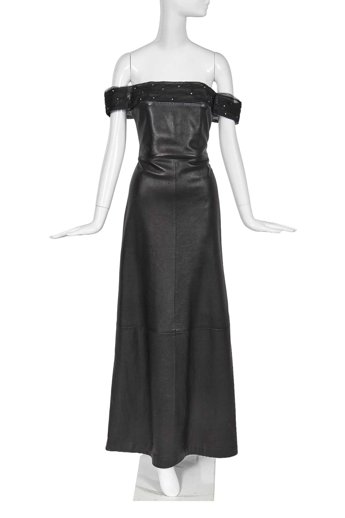 donatella versace black leather dress Lot 275 donatella versace 1997
