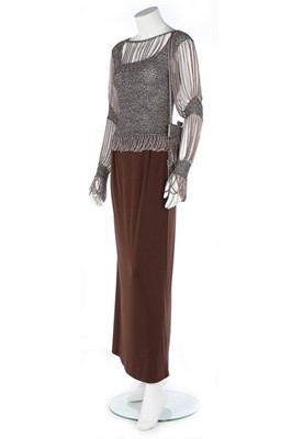 Lot 248 - A Loris Azzaro silver and bronze crochet and...