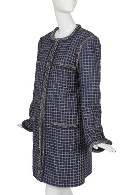 Lot 7 - A Chanel by Karl Lagerfeld navy tweed coat, 'Paris Cosmopolite' collection, Metiers d'Art, Pre-Fall 2017