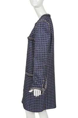 Lot 7 - A Chanel by Karl Lagerfeld navy tweed coat, 'Paris Cosmopolite' collection, Metiers d'Art, Pre-Fall 2017