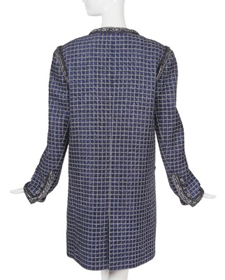 Lot 7 - A Chanel by Karl Lagerfeld navy tweed coat, 'Paris Cosmopolite' collection, Metiers d'Art, Pre-Fall 2017