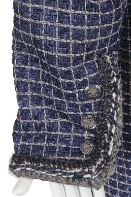 Lot 7 - A Chanel by Karl Lagerfeld navy tweed coat, 'Paris Cosmopolite' collection, Metiers d'Art, Pre-Fall 2017