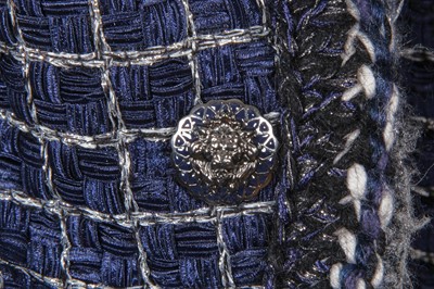 Lot 7 - A Chanel by Karl Lagerfeld navy tweed coat, 'Paris Cosmopolite' collection, Metiers d'Art, Pre-Fall 2017
