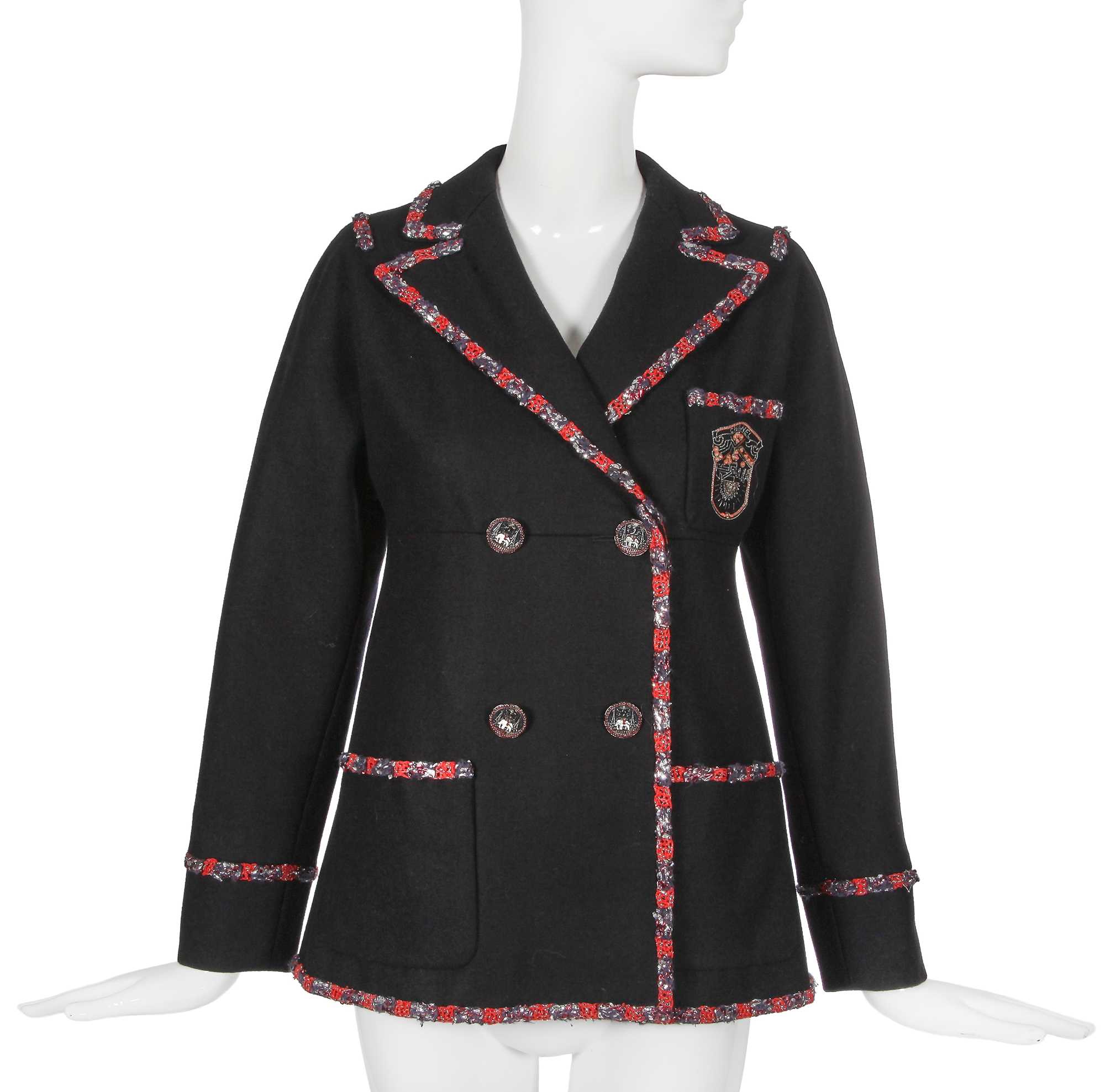 Lot 28 - A Chanel by Karl Lagerfeld black wool blazer, 'Paris-Bombay' collection, Métiers d'Art, Pre-Fall 2012