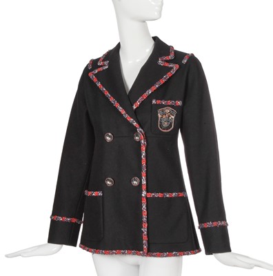 Lot 28 - A Chanel by Karl Lagerfeld black wool blazer, 'Paris-Bombay' collection, Métiers d'Art, Pre-Fall 2012