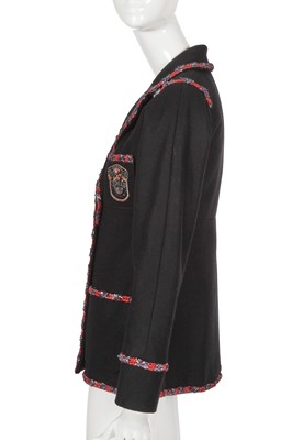 Lot 28 - A Chanel by Karl Lagerfeld black wool blazer, 'Paris-Bombay' collection, Métiers d'Art, Pre-Fall 2012