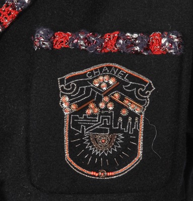 Lot 28 - A Chanel by Karl Lagerfeld black wool blazer, 'Paris-Bombay' collection, Métiers d'Art, Pre-Fall 2012