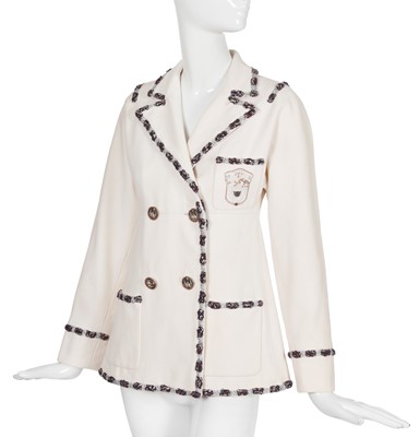 Lot 27 - A Chanel by Karl Lagerfeld ivory wool blazer, 'Paris-Bombay' collection, Métiers d'Art, Pre-Fall 2012
