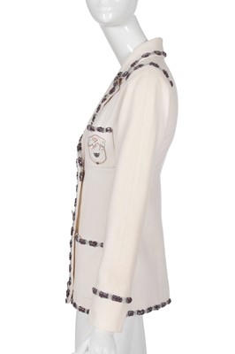 Lot 27 - A Chanel by Karl Lagerfeld ivory wool blazer, 'Paris-Bombay' collection, Métiers d'Art, Pre-Fall 2012