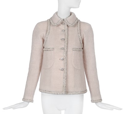 Lot 5 - A Chanel by Karl Lagerfeld pink mohair tweed jacket, 'Eiffel Tower' collection, Autumn-Winter 2017-18
