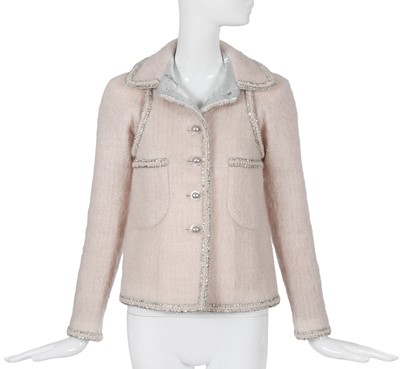 Lot 5 - A Chanel by Karl Lagerfeld pink mohair tweed jacket, 'Eiffel Tower' collection, Autumn-Winter 2017-18