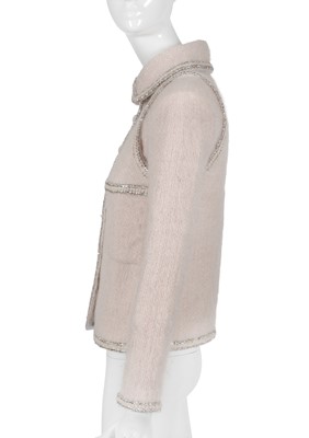 Lot 5 - A Chanel by Karl Lagerfeld pink mohair tweed jacket, 'Eiffel Tower' collection, Autumn-Winter 2017-18