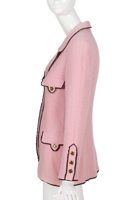 Lot 78 - A Chanel by Karl Lagerfeld pink bouclé wool jacket, Cruise collection, 1994