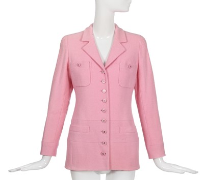 Lot 80 - A Chanel by Karl Lagerfeld pink tweed jacket, Spring-Summer 1996
