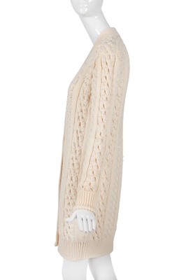 Lot 76 - A Chanel by Karl Lagerfeld cream cable-knit wool cardigan, 1990s