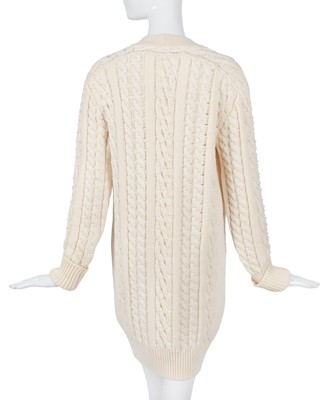 Lot 76 - A Chanel by Karl Lagerfeld cream cable-knit wool cardigan, 1990s