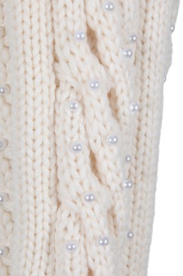 Lot 76 - A Chanel by Karl Lagerfeld cream cable-knit wool cardigan, 1990s