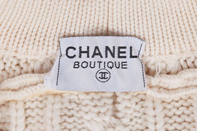 Lot 76 - A Chanel by Karl Lagerfeld cream cable-knit wool cardigan, 1990s