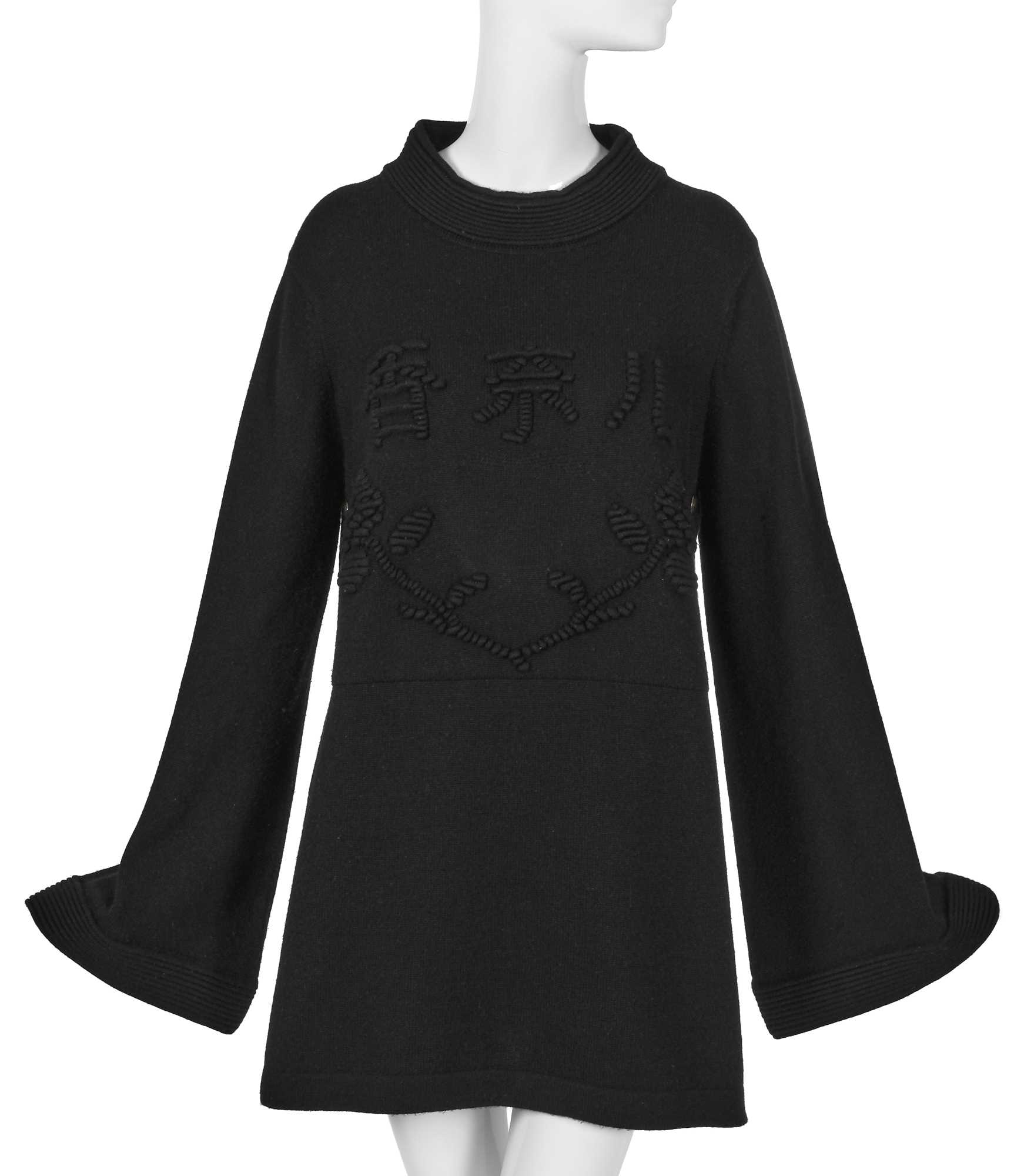 Lot 37 - A Chanel by Karl Lagerfeld black knitted cashmere jumper, 'Paris-Shanghai' collection, Métiers d'Art, Pre-Fall 2010