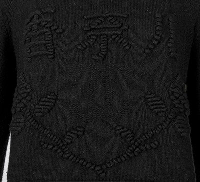 Lot 37 - A Chanel by Karl Lagerfeld black knitted cashmere jumper, 'Paris-Shanghai' collection, Métiers d'Art, Pre-Fall 2010