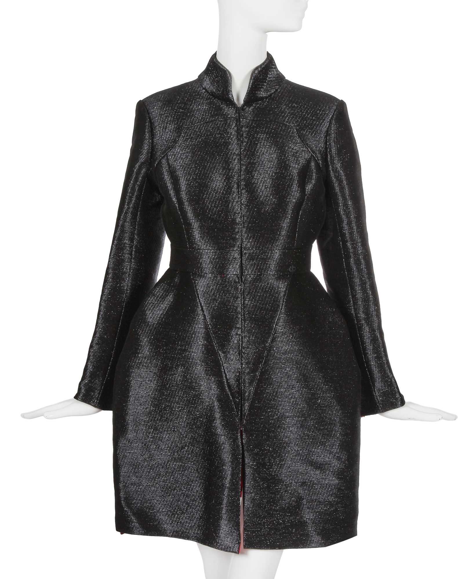 Lot 36 - A Chanel by Karl Lagerfeld black lamé coat, 'Paris-Shanghai' collection, Métiers d'Art, Pre-Fall 2010
