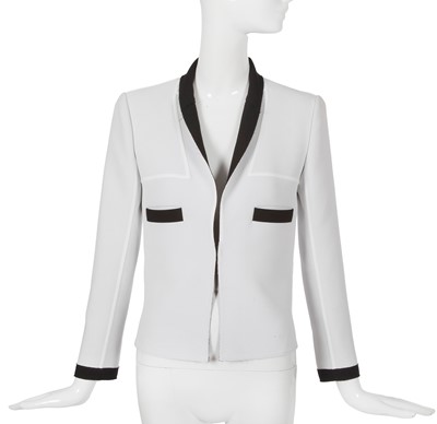 Lot 17 - A Chanel by Karl Lagerfeld white crêpe evening jacket, Spring-Summer 2014