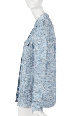 Lot 19 - A Chanel by Karl Lagerfeld sky-blue tweed jacket, circa 2014