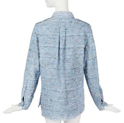 Lot 19 - A Chanel by Karl Lagerfeld sky-blue tweed jacket, circa 2014