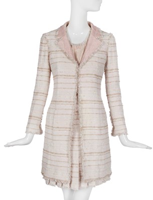 Lot 68 - A Chanel by Karl Lagerfeld cotton and silk tweed three-piece suit, Spring-Summer 2004