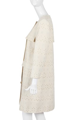 Lot 70 - A Chanel by Karl Lagerfeld cream wool blend coat, Autumn-Winter 2001-02
