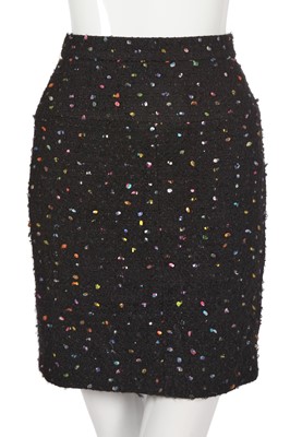 Lot 43 - A Chanel by Karl Lagerfeld black bouclé wool pencil skirt, circa 2010