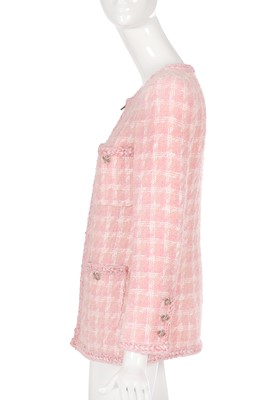 Lot 14 - A Chanel by Karl Lagerfeld pink and white tweed jacket, 'Supermarket' collection, Autumn-Winter 2014-15