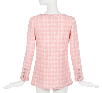 Lot 14 - A Chanel by Karl Lagerfeld pink and white tweed jacket, 'Supermarket' collection, Autumn-Winter 2014-15